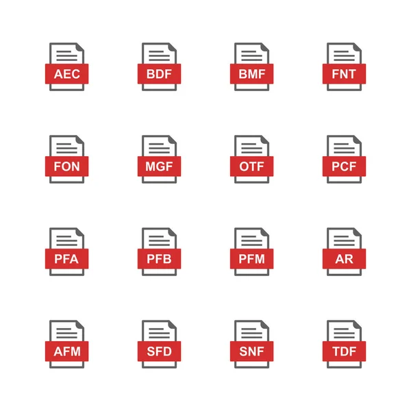 Set Von Symbolen Für Dateiformate — Stockvektor