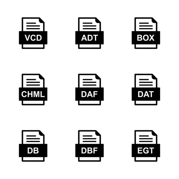 Set File Formats Icons — Stock Vector