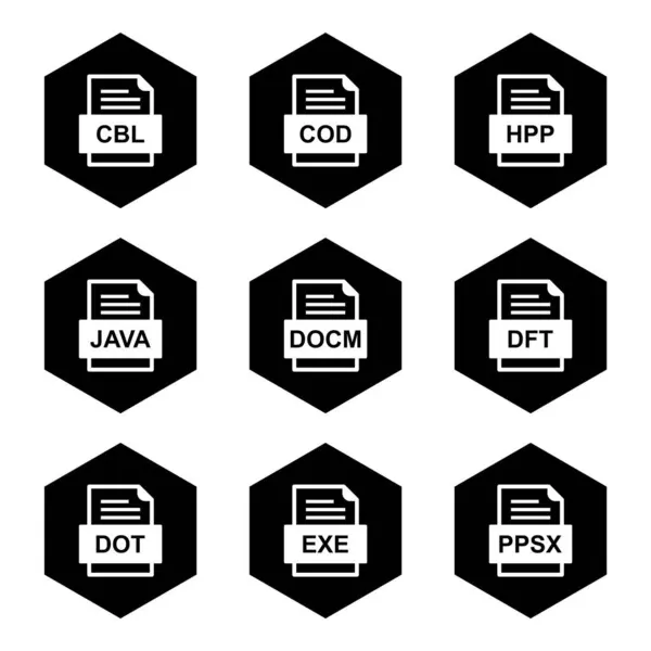 Set Von Symbolen Für Dateiformate — Stockvektor