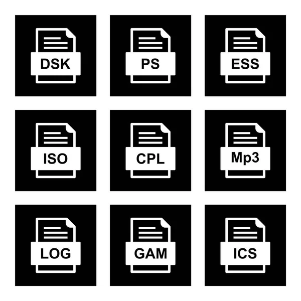 Uppsättning Filformat Ikoner — Stock vektor