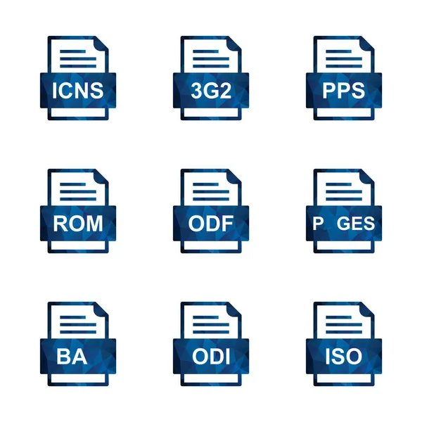Набор Форматов Файлов Иконки — стоковый вектор