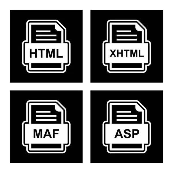 Set Von Symbolen Für Dateiformate — Stockvektor