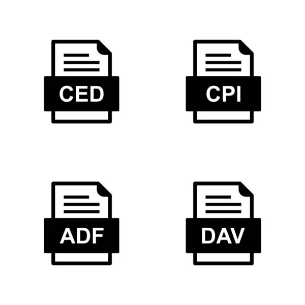 Set Van Bestandsformaten Pictogrammen — Stockvector