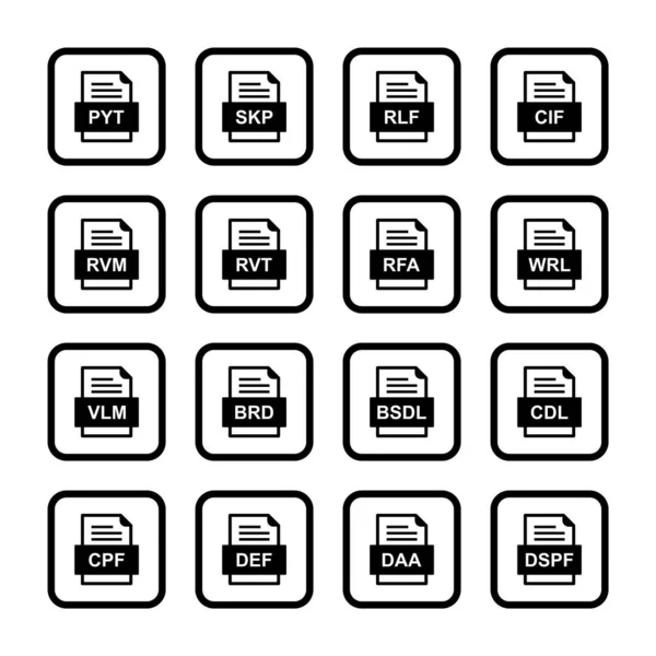 Набор Форматов Файлов Иконки — стоковый вектор