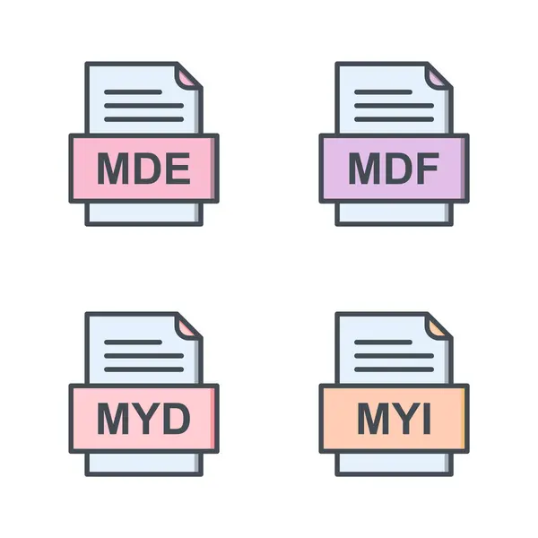 Set File Formats Icons — Stock Vector