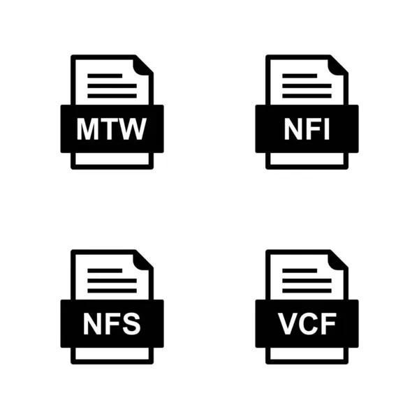 4つのファイル形式のアイコンのセット — ストックベクタ