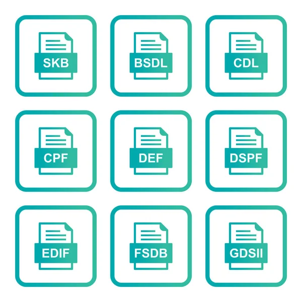 Set Von Symbolen Für Dateiformate — Stockvektor