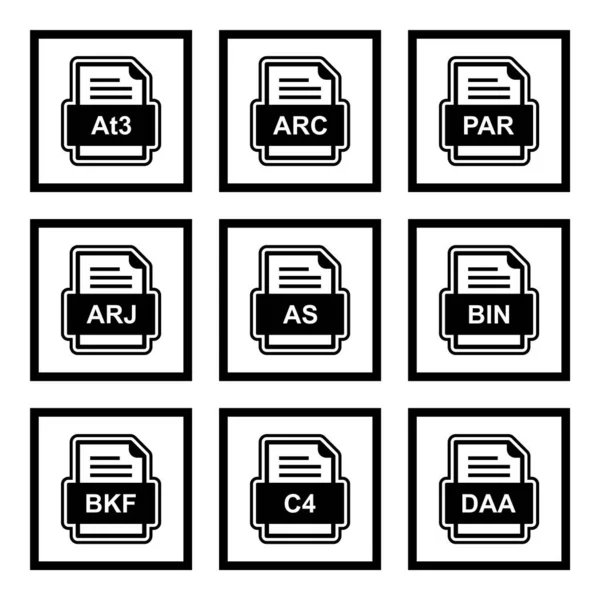 Ensemble Icônes Formats Fichiers — Image vectorielle