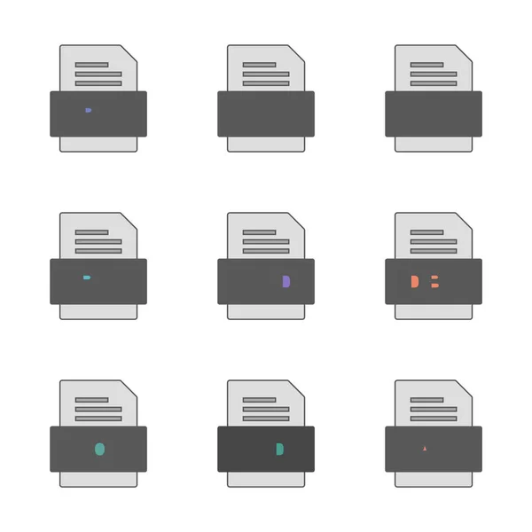 9ファイル形式のアイコンのセット — ストックベクタ