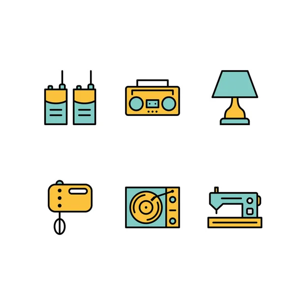 Web Icon Set Household Appliances — Stock Vector