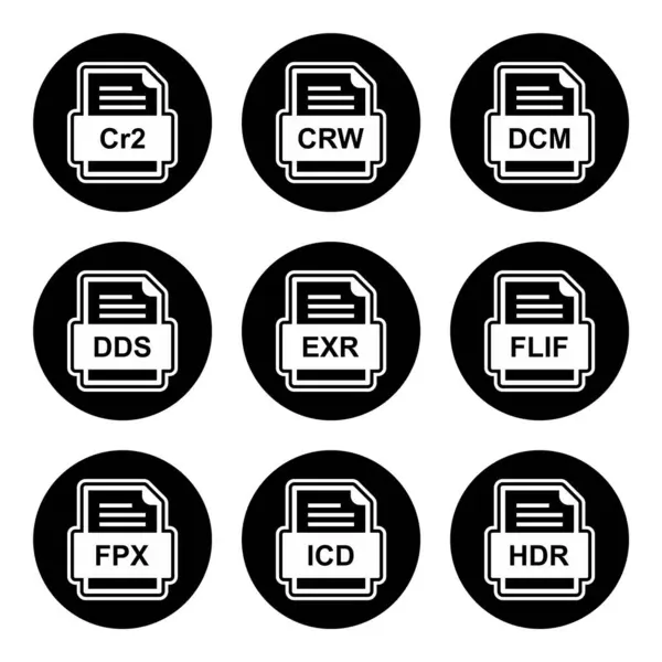 Ensemble Icônes Formats Fichiers — Image vectorielle