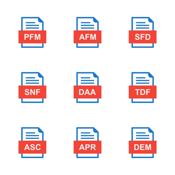 Conjunto Ícones Formatos Arquivo —  Vetores de Stock