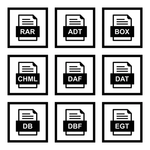 Набор Форматов Файлов Иконки — стоковый вектор