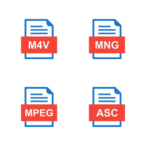 Ensemble Icônes Formats Fichiers — Image vectorielle