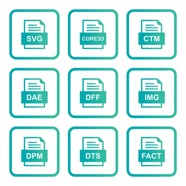 Ensemble Icônes Formats Fichiers — Image vectorielle