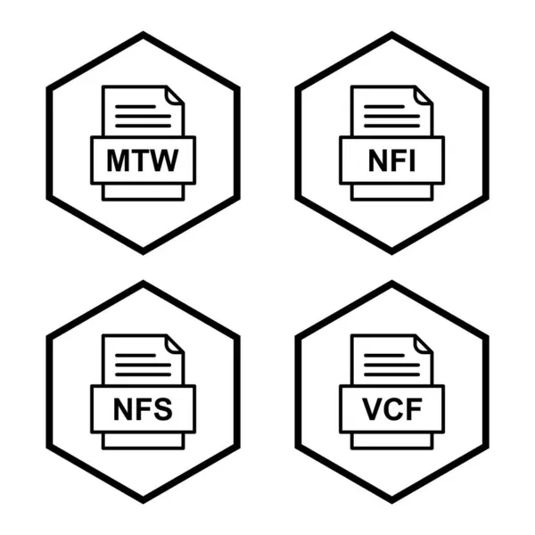 Ensemble Icônes Formats Fichiers — Image vectorielle