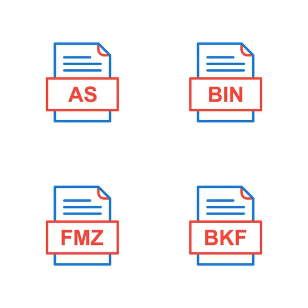 Set Von Symbolen Für Dateiformate — Stockvektor