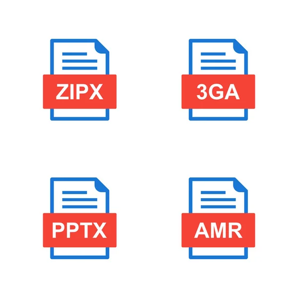 Conjunto Iconos Formatos Archivo — Archivo Imágenes Vectoriales