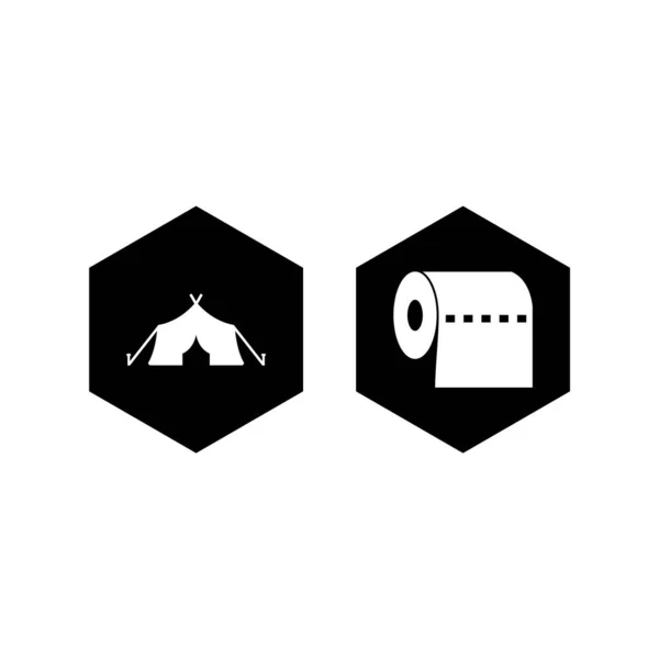 Camping Icons Personal Commercial Use — Stock Vector
