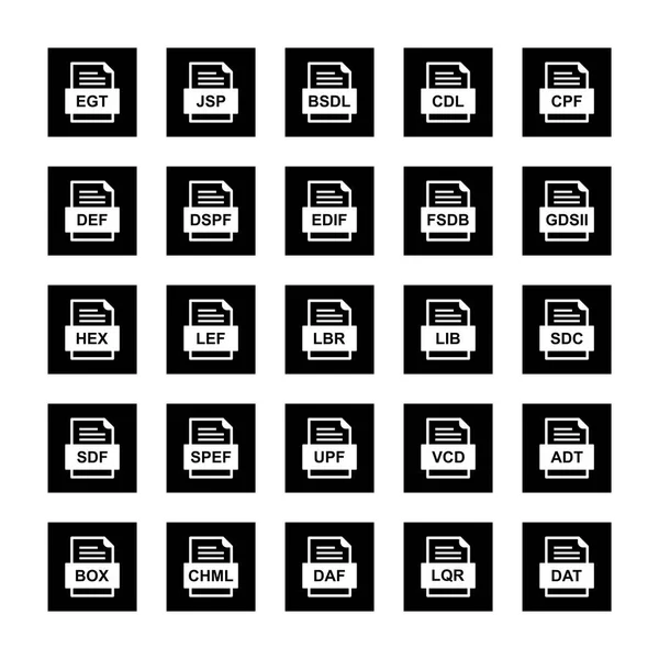 Ensemble Icônes Formats Fichiers — Image vectorielle