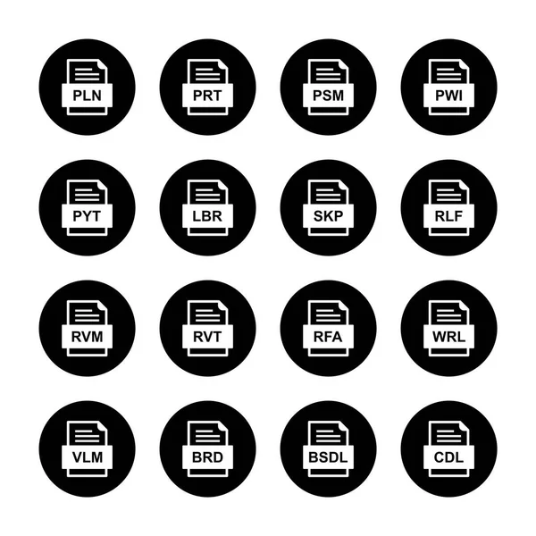 Ensemble Icônes Formats Fichiers — Image vectorielle