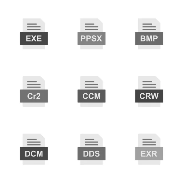 Ensemble Icônes Formats Fichiers — Image vectorielle