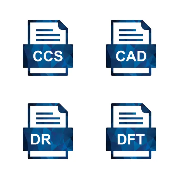 Set File Formats Icons — Stock Vector