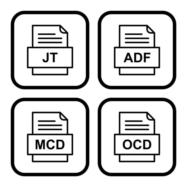 Set Von Symbolen Für Dateiformate — Stockvektor