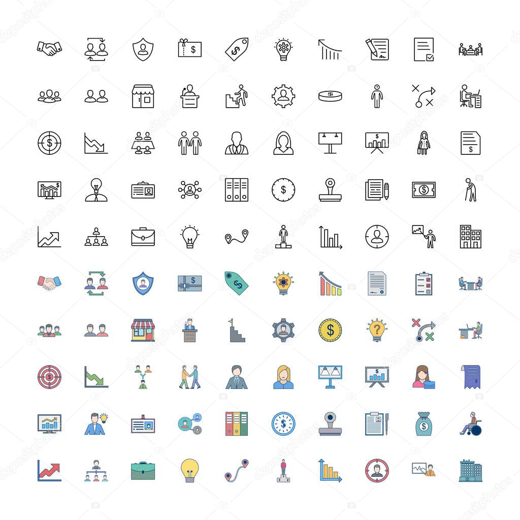 100 Icon Set Of business For Personal And Commercial Use...