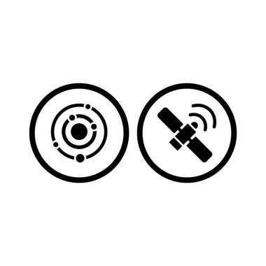 Beyaz Arkaplan Vektörü İzole Edilmiş Elementler Üzerine 2 Astronomi Simgesi...