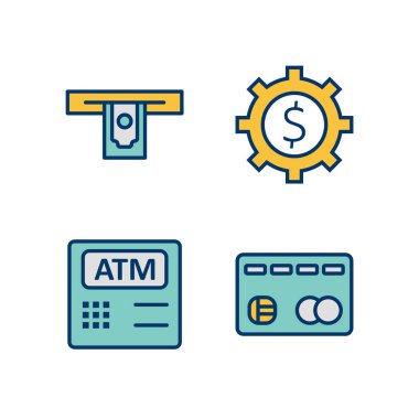 Kişisel ve Ticari Kullanım İçin Bankacılık 4 Simgesi...