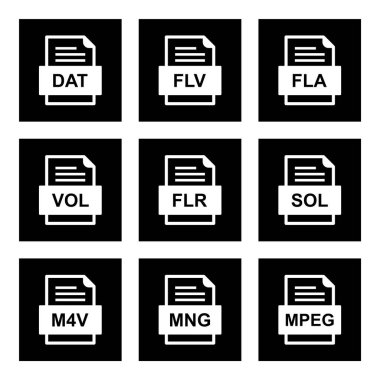 9 dosya biçimi simgesi kümesi