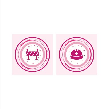 Beyaz arkaplanda 2 set inşaat simgesi izole edildi...