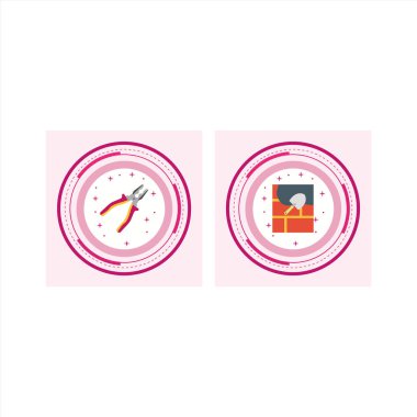 Beyaz Arkaplan Vektörü İzole Edilmiş Elementler Üzerine 2 Yapılandırma Simgesi...