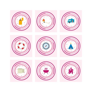 Kişisel ve Ticari Kullanım İçin 9 Kamp Simgesi...