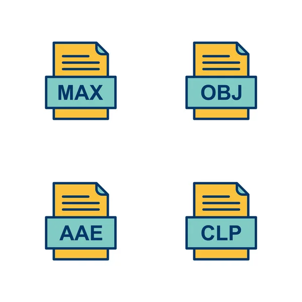 4つのファイル形式のアイコンのセット — ストックベクタ