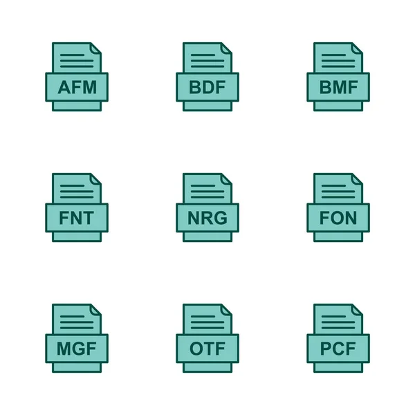 Ensemble Icônes Formats Fichiers — Image vectorielle