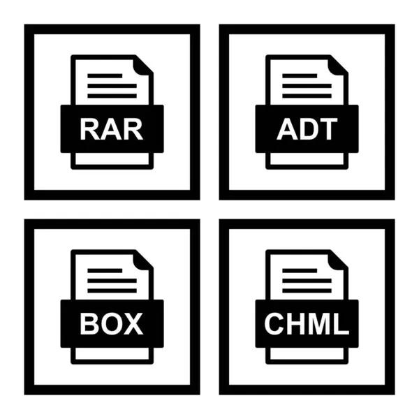 Conjunto Iconos Formatos Archivo — Archivo Imágenes Vectoriales