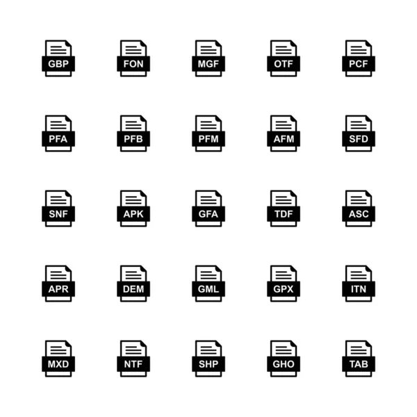 Set File Formats Icons — Stock Vector