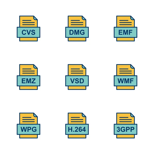 Dosya Biçimi Simgesi Kümesi — Stok Vektör