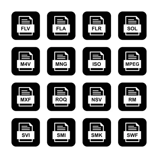 Conjunto Ícones Formatos Arquivo — Vetor de Stock