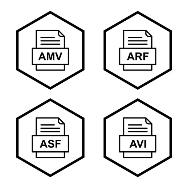 Ensemble Icônes Formats Fichiers — Image vectorielle