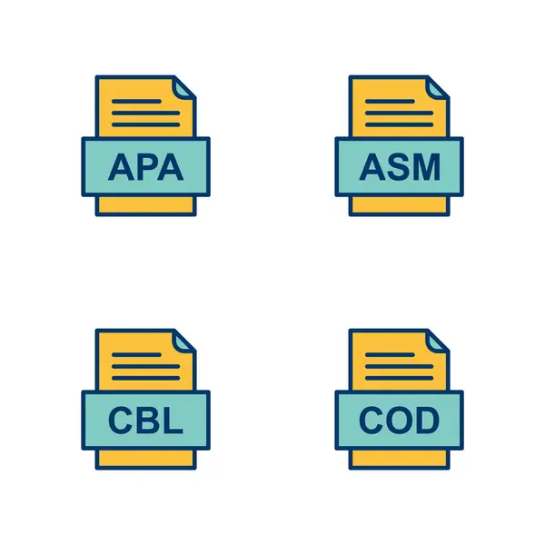 Set Icone Formati File — Vettoriale Stock