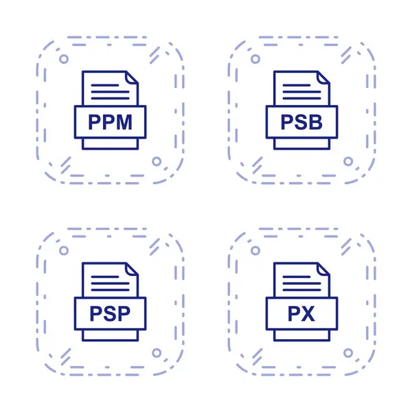 Set File Formats Icons — Stock Vector