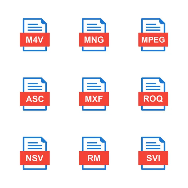 Ensemble Icônes Formats Fichiers — Image vectorielle