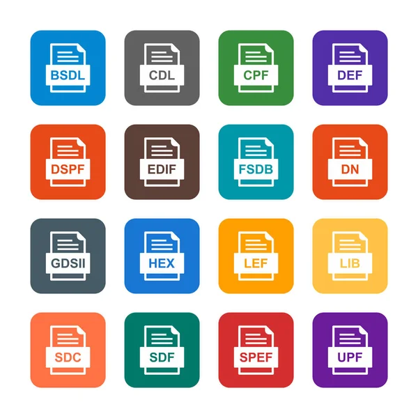 Conjunto Iconos Formatos Archivo — Vector de stock