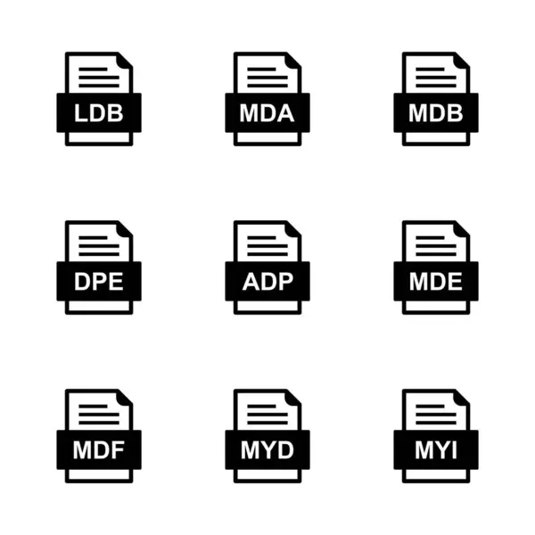 Set Von Symbolen Für Dateiformate — Stockvektor