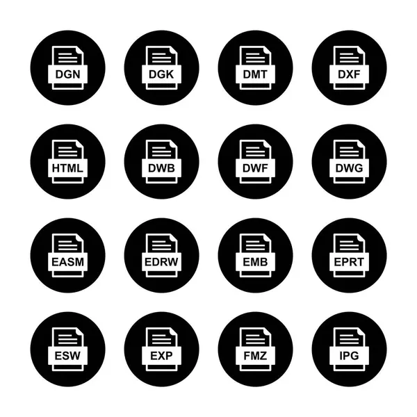 Set File Formats Icons — Stock Vector