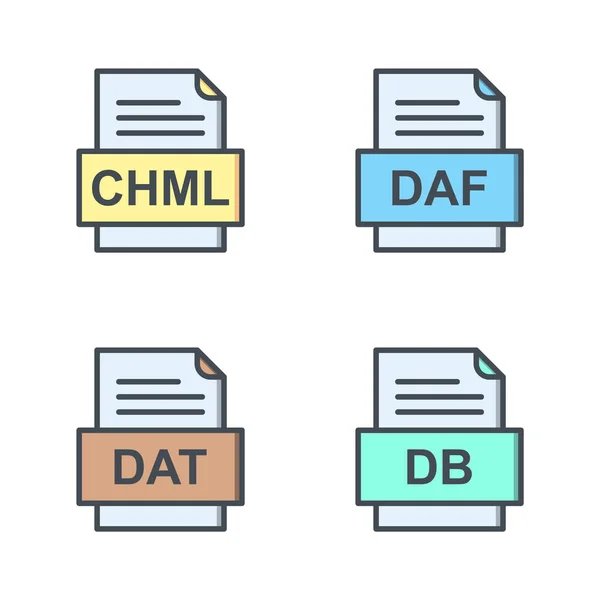 Set Von Symbolen Für Dateiformate — Stockvektor