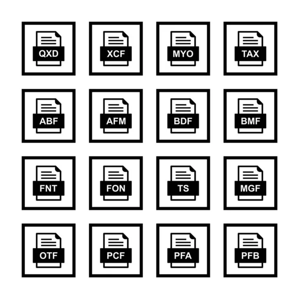 9ファイル形式のアイコンのセット — ストックベクタ